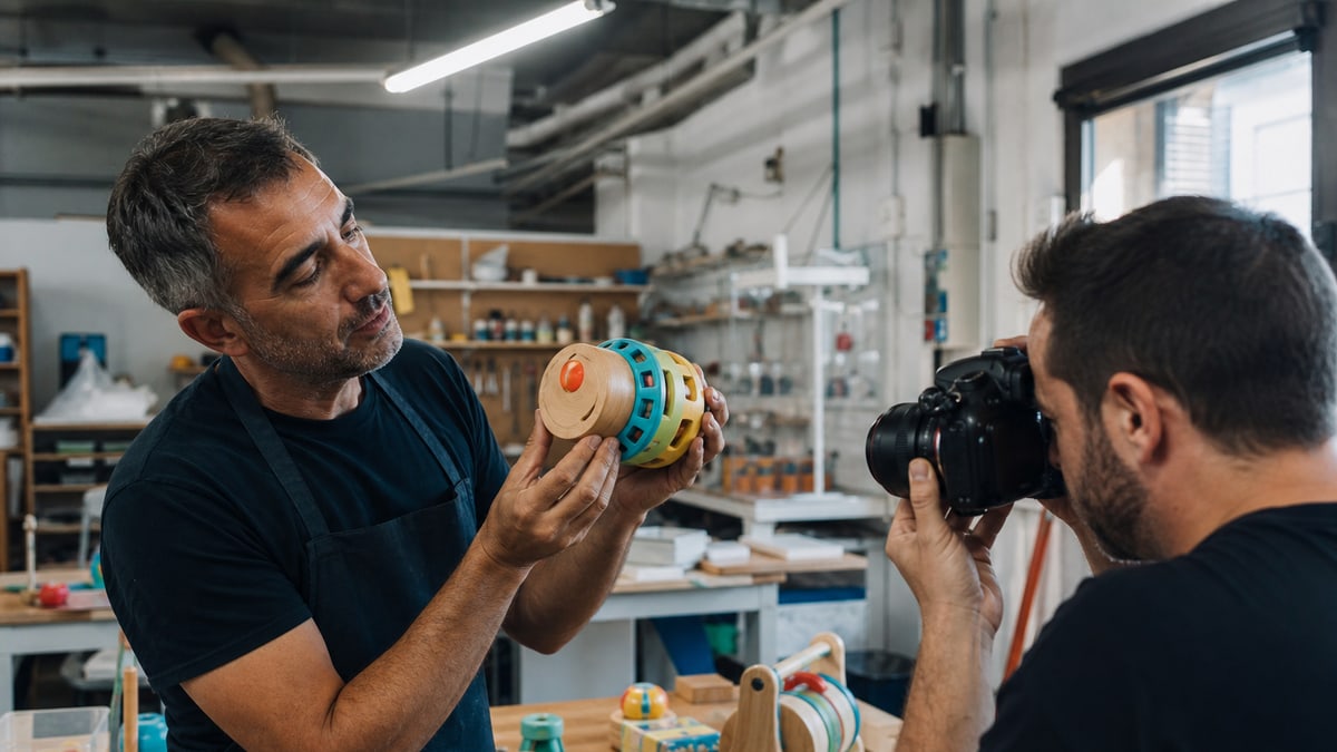 Contenido en un taller de diseño y juguete de Ibi. Fotografia generada especificamente para Firekworks.